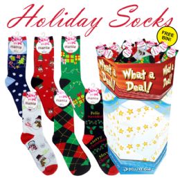 216 Bulk 216pc Xmas Socks Display