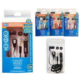 144 Bulk Earphones With Microphone 1.2m - 4 Colors