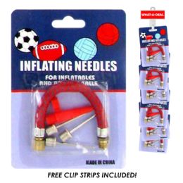 36 Bulk 36pc Ball & Bike Air Inflation Kit With 3 Clip Strips