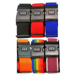 72 Bulk Luggage Strap With Combo Lock
