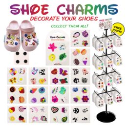 300 Bulk 300pc Shoe Charms 4pk Display - 72 Mixed Styles