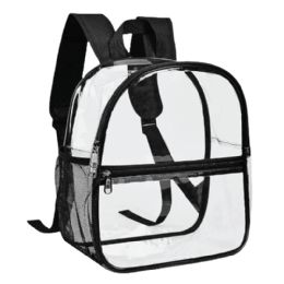 72 Bulk Clear Backpack With Straps 9"x7.5"x2.4"