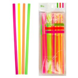 200 Bulk 50 Pack Extra Long Neon Straws