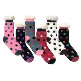 180 Bulk Extra Warm Cozy Socks - 6 Assorted Designs