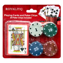 144 Bulk Playing Cards & 24 Poker Chips