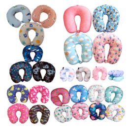 100 Bulk Children's Neck Pillows 8 Assorted 24x23 cm