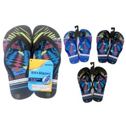 36 Bulk Boy's Flip Flops - 4 Assorted Styles