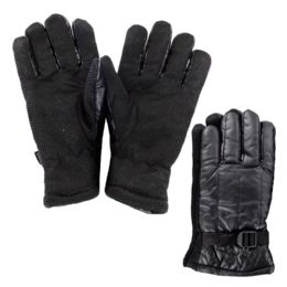 120 Bulk Black Leathers Men Winter Gloves