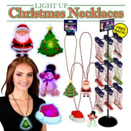 192 Bulk 192pc Flashing Christmas Necklace Display