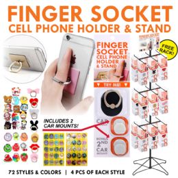 144 Bulk 144pc Display Finger Sockets Cell Phone Holder Display.