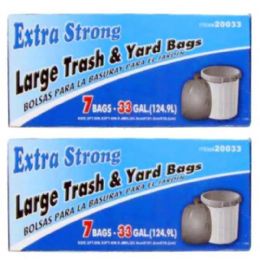 24 Bulk 7 Count 33 Gallon Yard Trash Bags