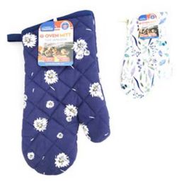 72 Bulk 12" Cotton Oven Mitten Printed