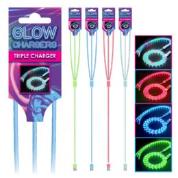 500 Bulk 3 End Triple Glow Charge Cord