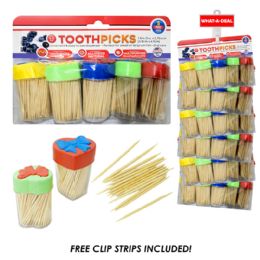 36 Bulk 36pcs 5 Pack Toothpicks With Dispencers 150 Pc Each  With 3 Clip Strips