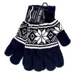 240 Bulk Men's Snow Flake Winter Gloves