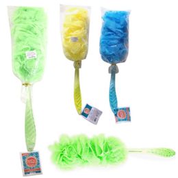 144 Bulk 16" Bath & Shower Back Brush Sponge 100g