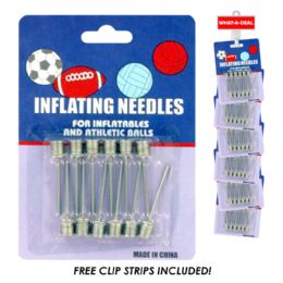 36 Bulk 36pc Ball Inflating Needles With 3 Clip Strips