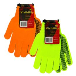 240 Bulk High Visibility Work Gloves In 2 Colors: Yellow & Orange