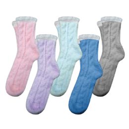 360 Bulk Ladies Solid Color Cozy Socks