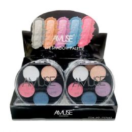 24 Bulk Amuse Cosmetics Sparkle Eyeshadow Palette In Countertop Display