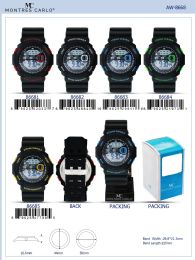 12 Bulk Digital Watch - 86685-B8 assorted colors