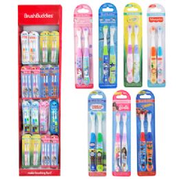 96 Bulk Toothbrush Kids 2pk Licensed 96pc Wing Display 7assorted
