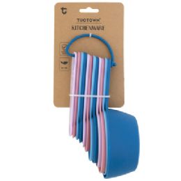 24 Bulk Measuring Cup/ Spoon 12pc Nested Set Plastic Multicolor B & C Tcd