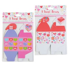 24 Bulk Mini Treat Box 8ct Valentine 2.5 Sq In 2asst On 12pc Disp Strip