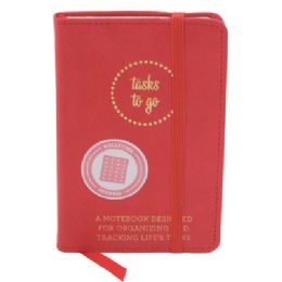 12 Bulk Journal Leatherette 3.5x5.5 Task Freestyle Red 192 Lined Pages