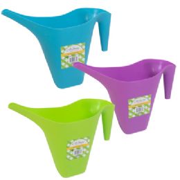 36 Bulk Watering Can Plastic 64oz/135wt/ 3 Colors/ Upc LabeL-Max 57oz To Avoid Spilling