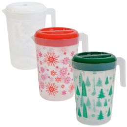 36 Bulk Christmas Pitcher 5l 3 Assorted Designs