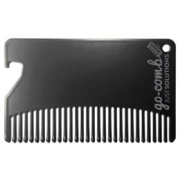 48 Bulk Essential Collection 2 IN-1 Credit Card Sized GO-Comb In Black