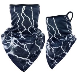 24 Bulk Neck Gaiters Lightning Print Triangle Face Shields