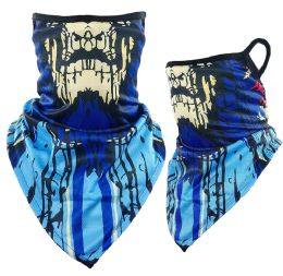 24 Bulk Neck Gaiters Laughing Skull Print Triangle Face Shields