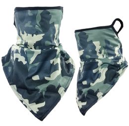 24 Bulk Neck Gaiters Camouflage Print Triangle Face Shields