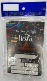 96 Bulk Fiesta Theme Party 12pc Invitation Cards With Envelopes