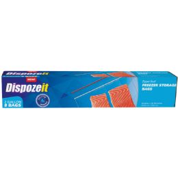 24 Bulk Dispozeit Disposiable Freezer Storage Bag 2 Gl 8 Ct Zipper Seal Regular