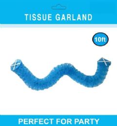 180 Bulk Tissue Garland 10ft Light Blue