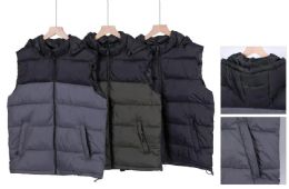 48 Bulk Sleeveless Puffer Jacket With Hood