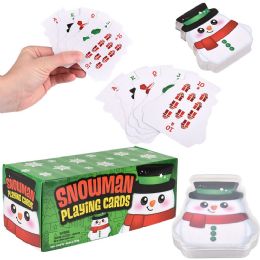 144 Bulk Snowman Playing Cards 3" 12/display