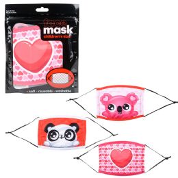 144 Bulk Valentine's Face Mask Child Size