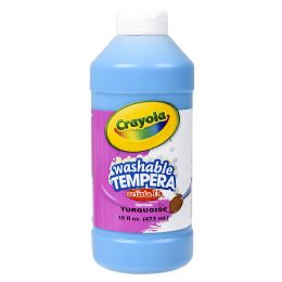 12 Bulk Crayola Washable Tempera Paint 16oz Turquoise