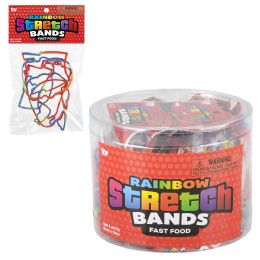 288 Bulk Fast Food Rainbow Silicone Stretch Bands