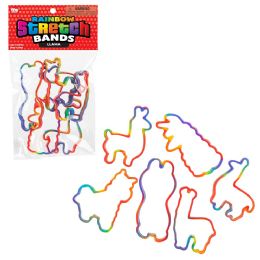 288 Bulk Llama Rainbow Silicone Stretch Bands