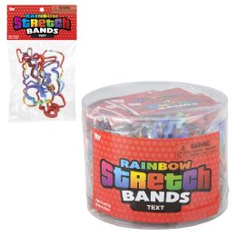288 Bulk Text Rainbow Silicone Stretch Bands