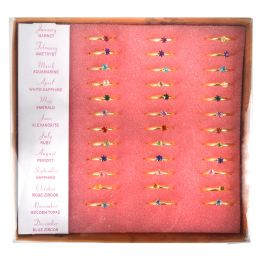 1728 Bulk Birthstone Ring W/display Stand 0.75"