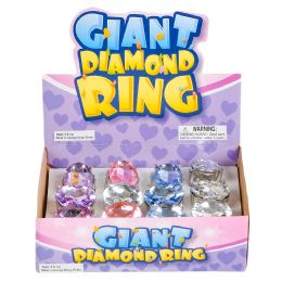 288 Bulk Giant Faux Diamond Ring 1"