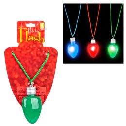 144 Bulk 28" LighT-Up Christmas Bulb Necklace