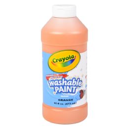 12 Bulk Crayola Washable Paint Bottle Orange 16oz