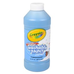 12 Bulk Crayola Washable Paint Bottle Turquoise 16oz